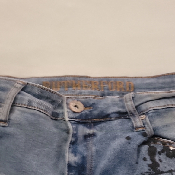 Rutherford Street Art Denim Shorts Size 34 Slim Fit - Picture 6 of 10